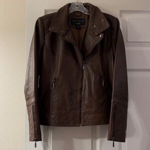Bernardo Leather Moto Jacket | Brown Mocha | Size M | Like New